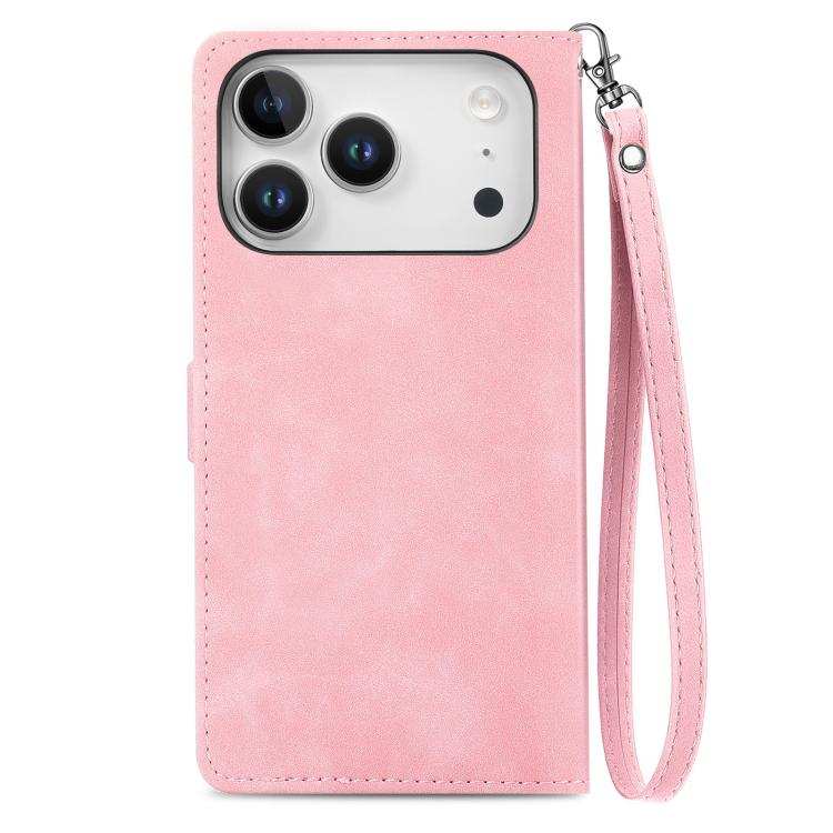 Embossed Flower Zipper Leather Phone Case