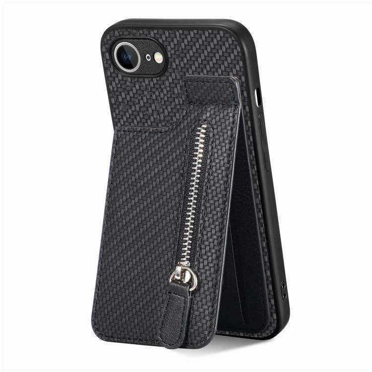 Carbon Fiber Vertical Flip Zipper Phone Case MyMobile