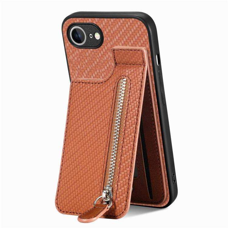 Carbon Fiber Vertical Flip Zipper Phone Case MyMobile