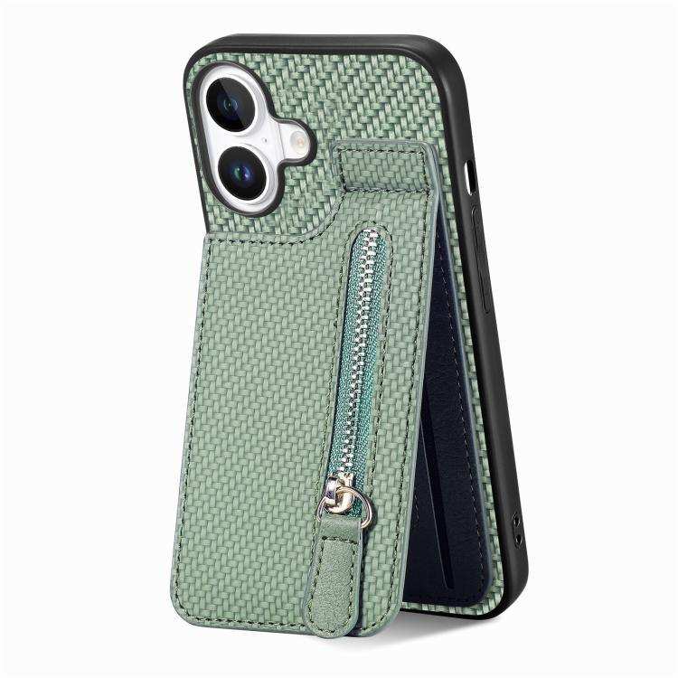 Carbon Fiber Vertical Flip Zipper Phone Case MyMobile