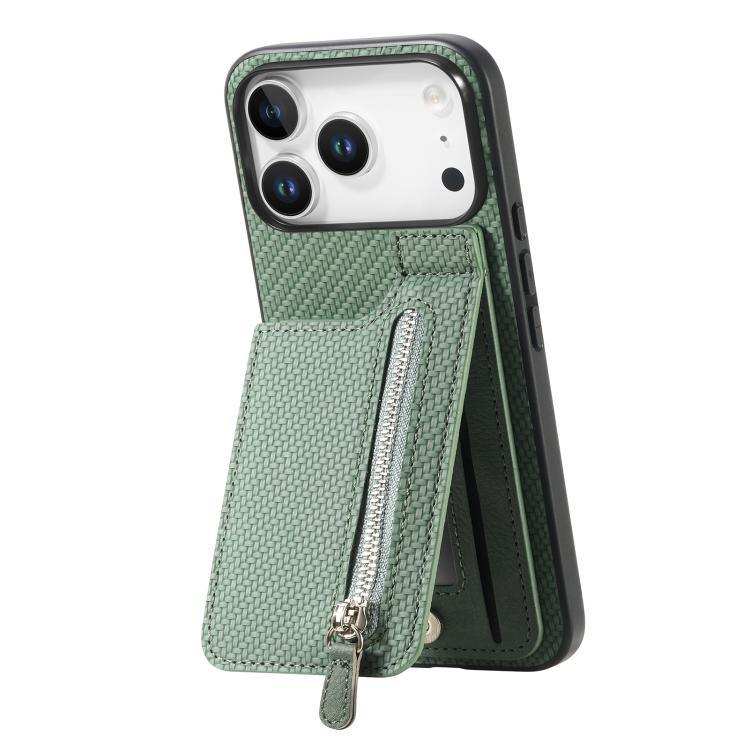 Carbon Fiber Vertical Flip Zipper Phone Case MyMobile