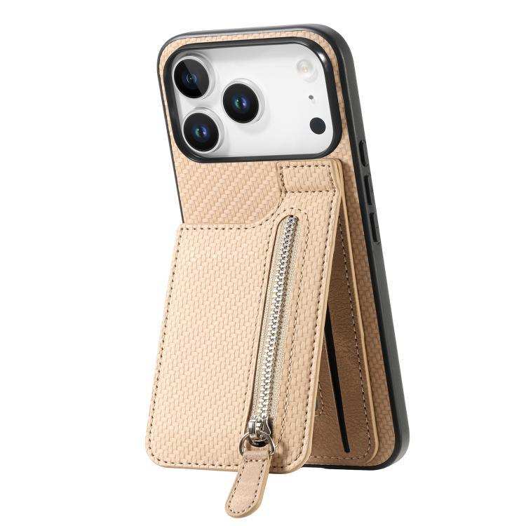Carbon Fiber Vertical Flip Zipper Phone Case MyMobile
