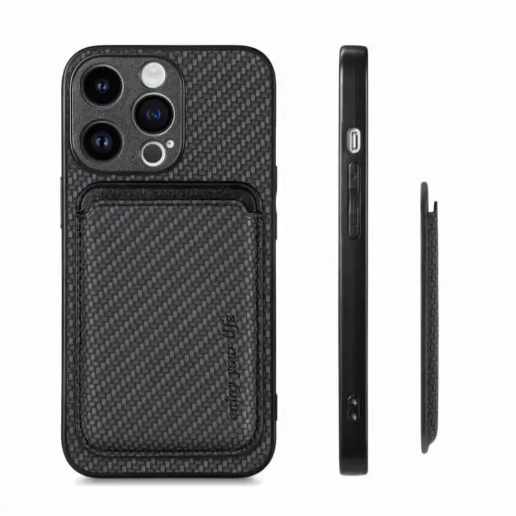 Carbon Fiber Leather Card Magsafe Phone Case MyMobile