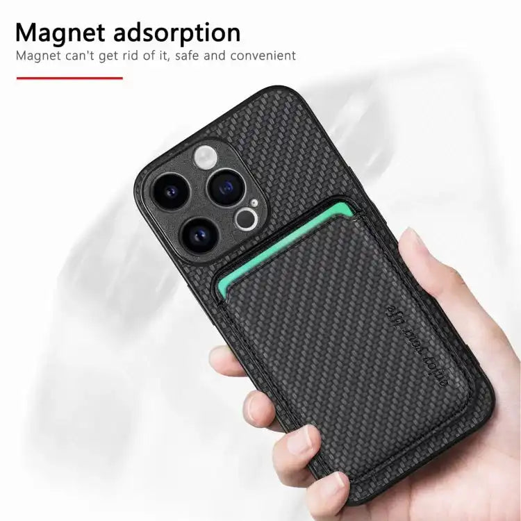 Carbon Fiber Leather Card Magsafe Phone Case MyMobile
