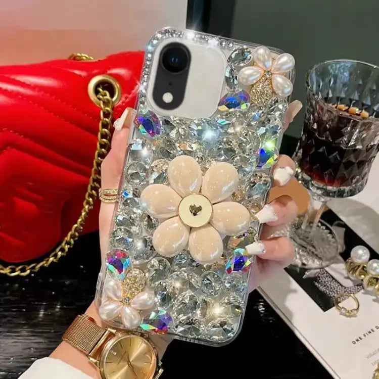 Sunflower Holder Hand-set Diamond PC Phone Case