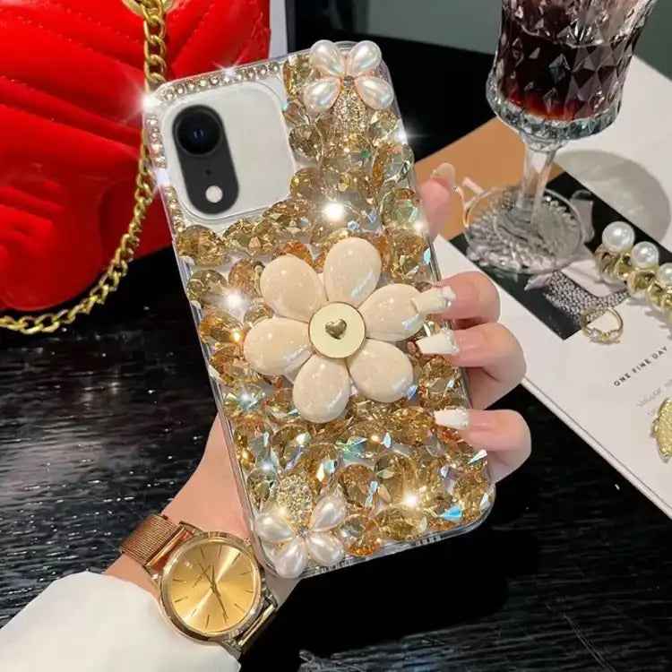 Sunflower Holder Hand-set Diamond PC Phone Case