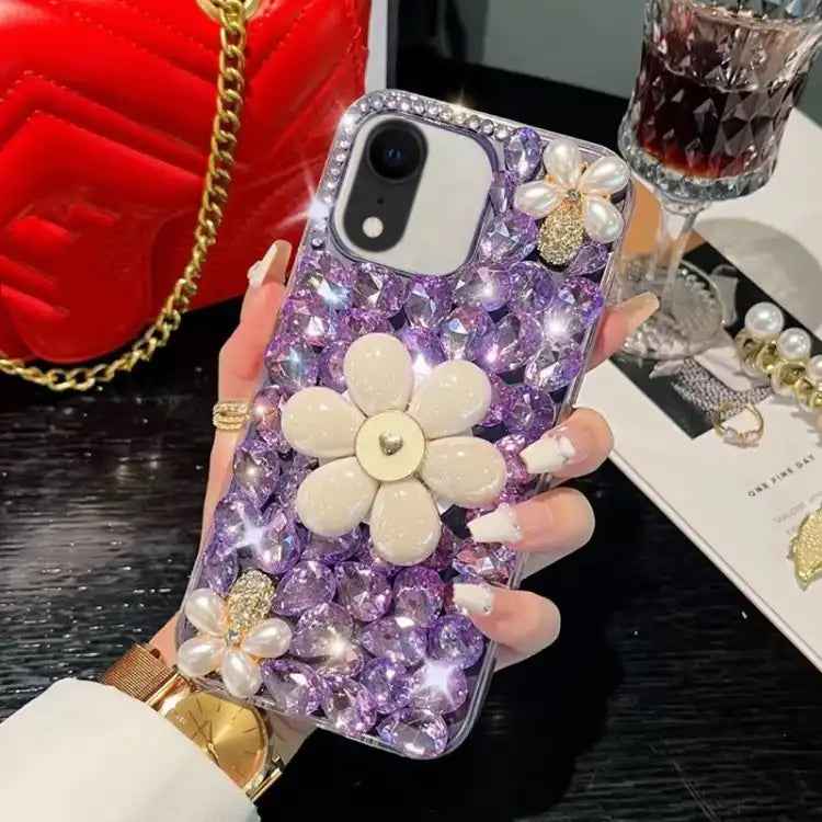 Sunflower Holder Hand-set Diamond PC Phone Case