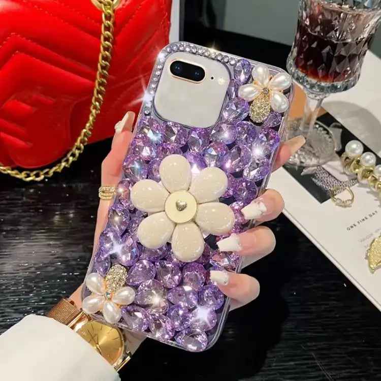 Sunflower Holder Hand-set Diamond PC Phone Case