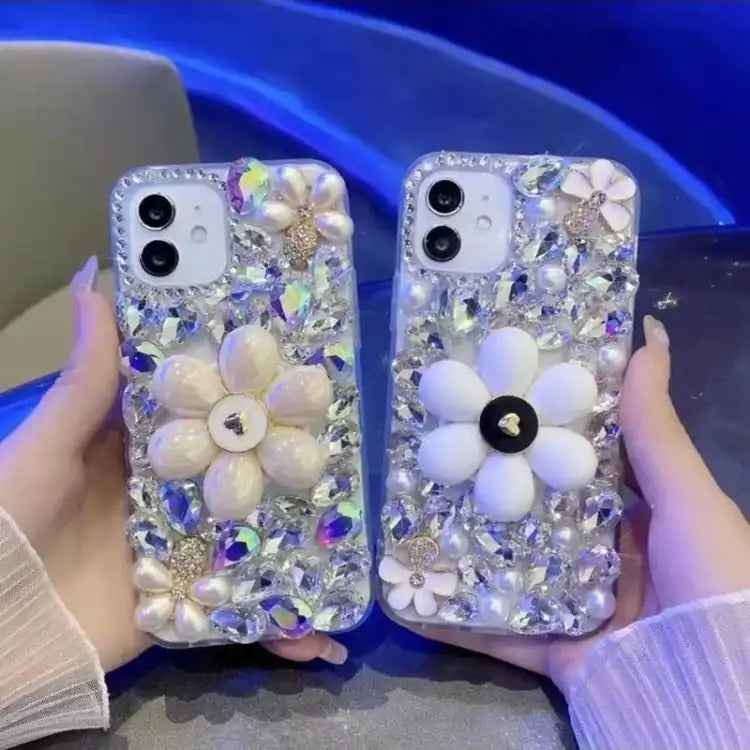 Sunflower Holder Hand-set Diamond PC Phone Case