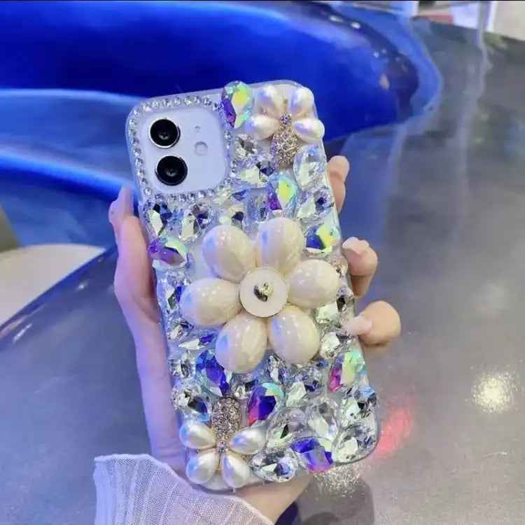 Sunflower Holder Hand-set Diamond PC Phone Case
