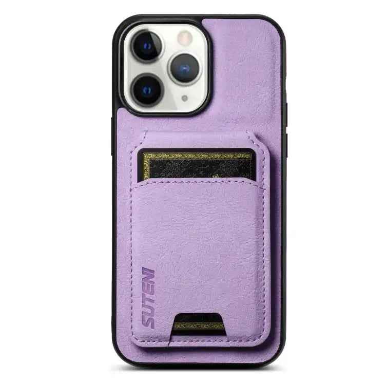 Suteni H02 Litchi Leather Card Wallet Stand Back Phone Case