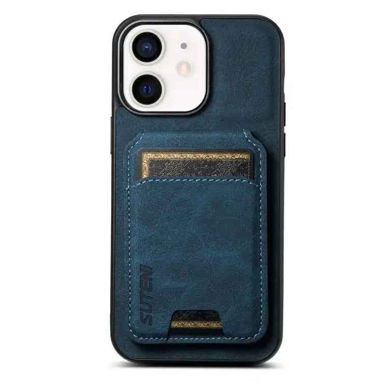 Suteni H02 Litchi Leather Card Wallet Stand Back Phone Case