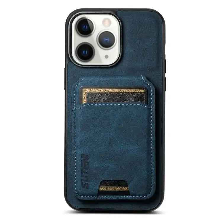Suteni H02 Litchi Leather Card Wallet Stand Back Phone Case