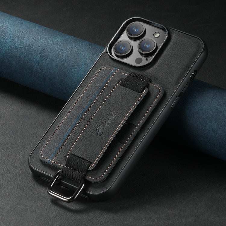 Suteni H13 Litchi Leather Wrist Strap Wallet Back Phone Case