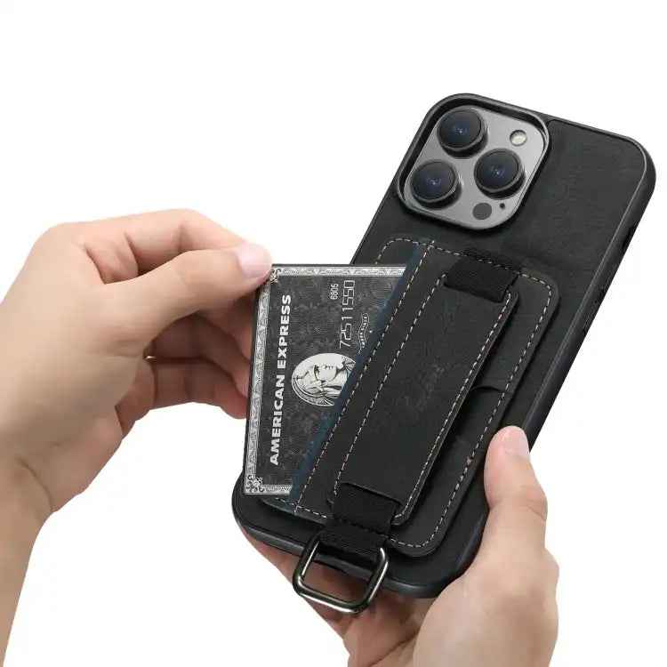 Suteni H13 Litchi Leather Wrist Strap Wallet Back Phone Case