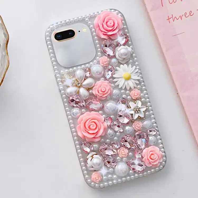 Rose Hand-set Diamond PC Phone Case