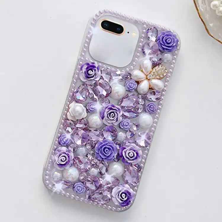 Rose Hand-set Diamond PC Phone Case