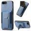 Carbon Fiber Fold Stand Elastic Card Bag Phone Case