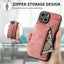 Retro Leather Zipper Wallet Back Phone Case