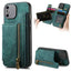 Retro Leather Zipper Wallet Back Phone Case
