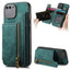 Retro Leather Zipper Wallet Back Phone Case