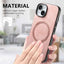 Solid Color Retro Magsafe PU Back Cover Phone Case