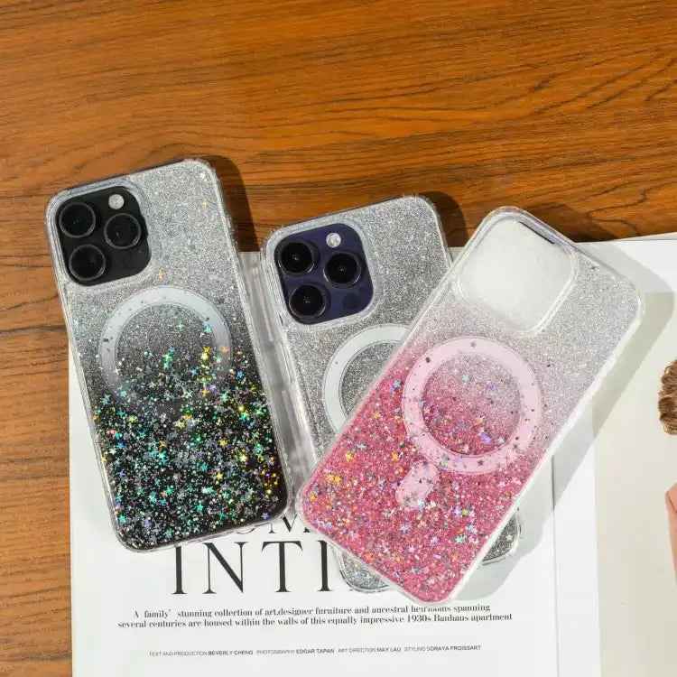 Gradient Glitter Starry MagSafe Phone Case