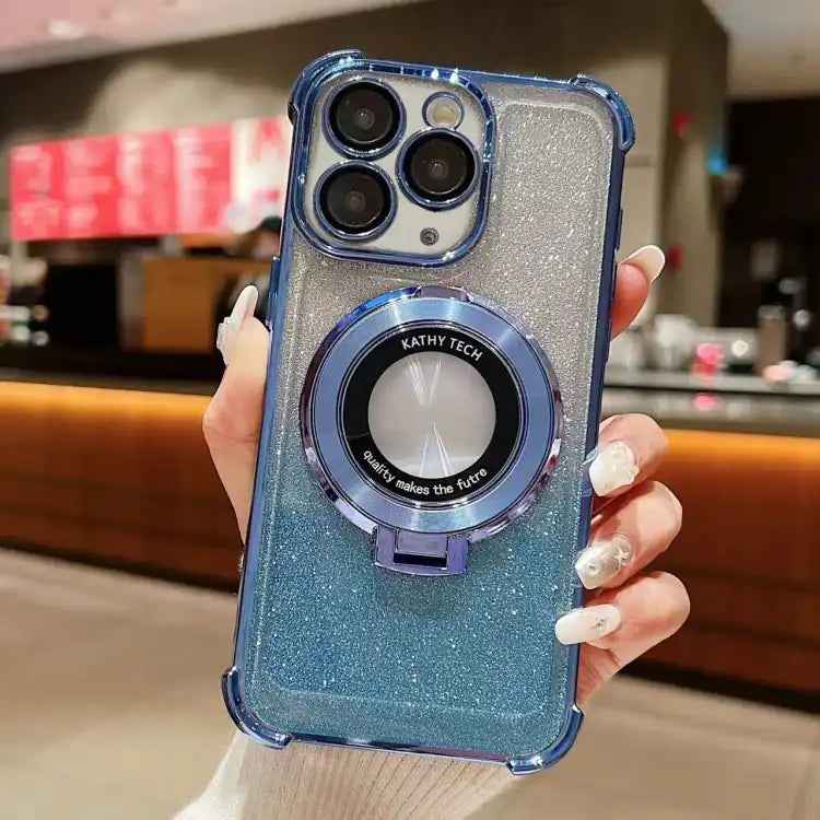 Invisible Holder Gradient Glitter Magsafe Phone Case