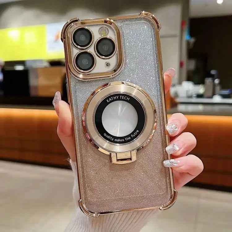 Invisible Holder Gradient Glitter Magsafe Phone Case