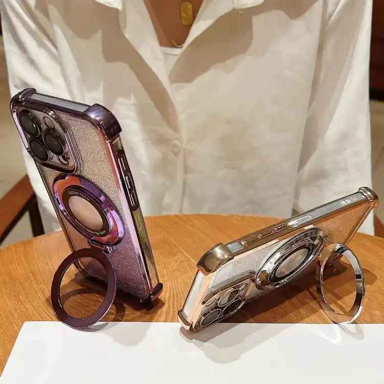 Invisible Holder Gradient Glitter Magsafe Phone Case