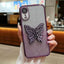 Electroplated Gradient Glitter 3D Butterfly TPU Phone Case