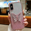 Electroplated Gradient Glitter 3D Butterfly TPU Phone Case