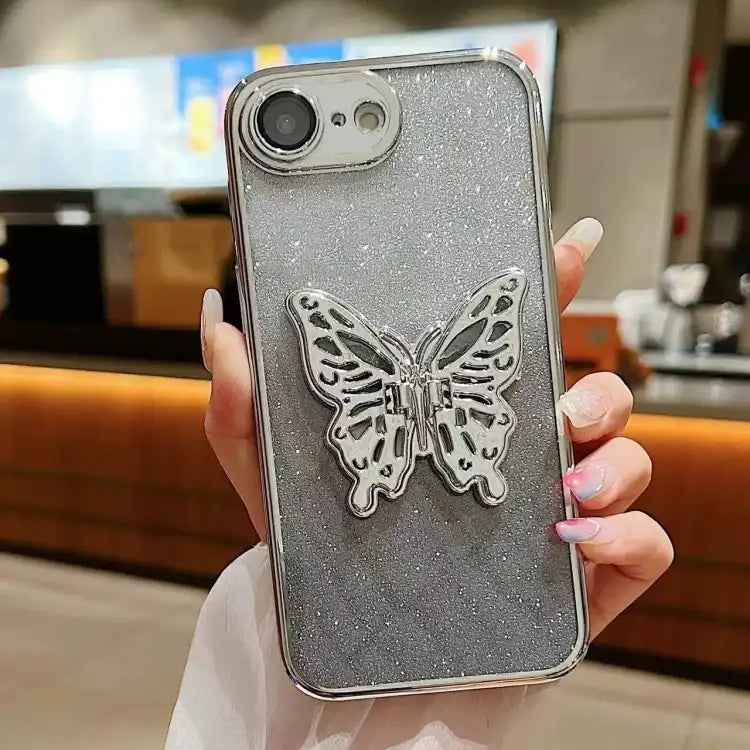 Electroplated Gradient Glitter 3D Butterfly TPU Phone Case