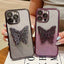 Electroplated Gradient Glitter 3D Butterfly TPU Phone Case