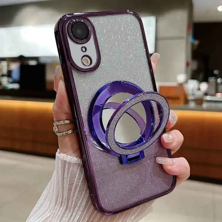 Plated Mirror Holder Gradient Glitter MagSafe Phone Case