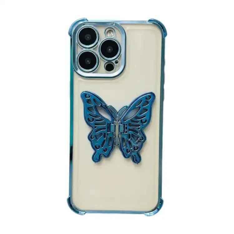 Electrpolated 3D Butterfly Holder TPU Phone Case
