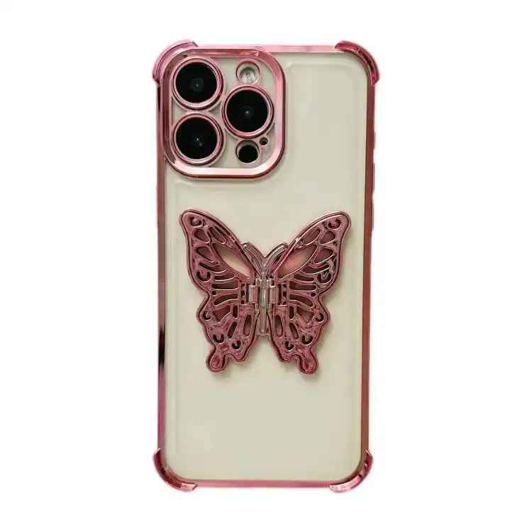 Electrpolated 3D Butterfly Holder TPU Phone Case