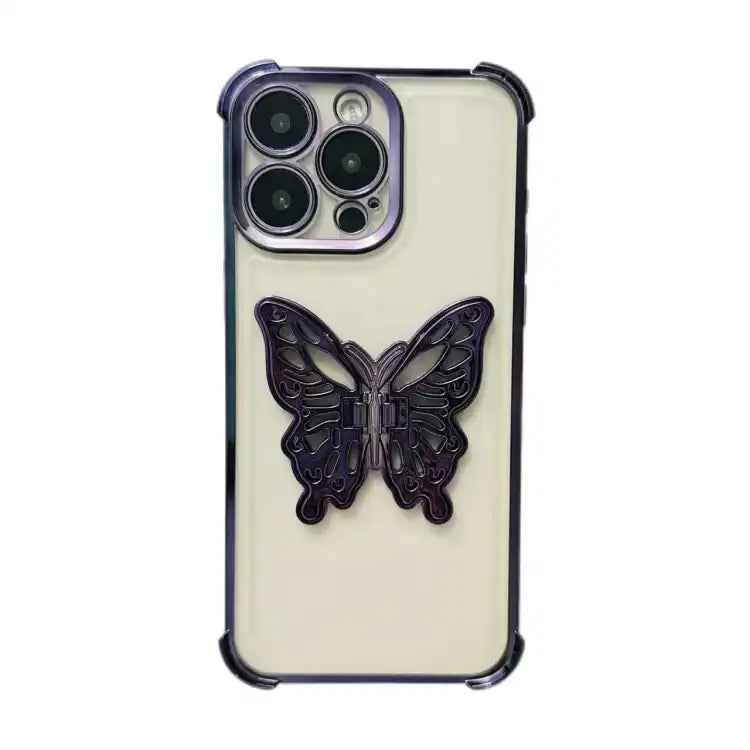 Electrpolated 3D Butterfly Holder TPU Phone Case