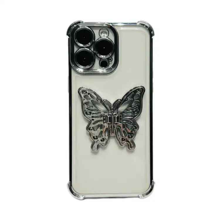 Electrpolated 3D Butterfly Holder TPU Phone Case
