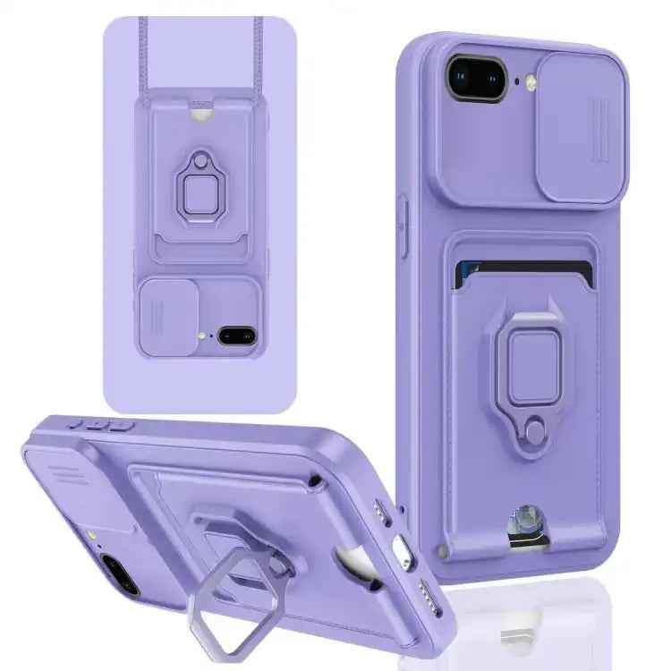 Sliding Camshield Magnetic Card Holder Silicone Phone Case