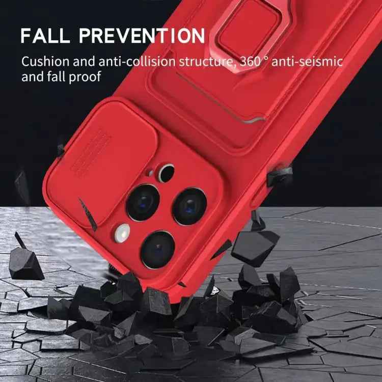 Sliding Camshield Magnetic Card Holder Silicone Phone Case