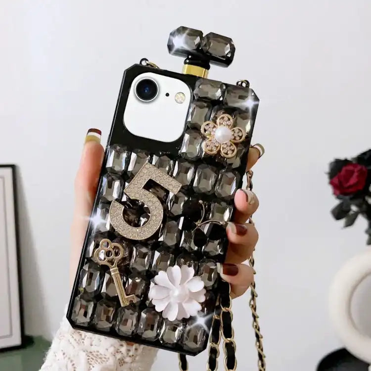 Crossbody Perfume Bottle Handmade Inlaid Diamond PC Phone Case
