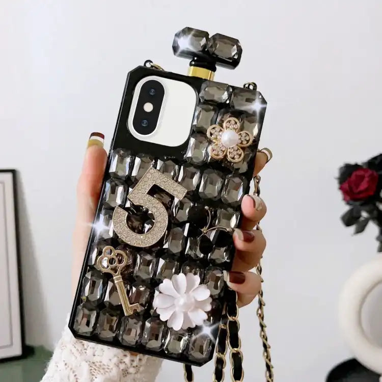 Crossbody Perfume Bottle Handmade Inlaid Diamond PC Phone Case