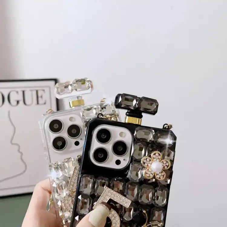 Crossbody Perfume Bottle Handmade Inlaid Diamond PC Phone Case