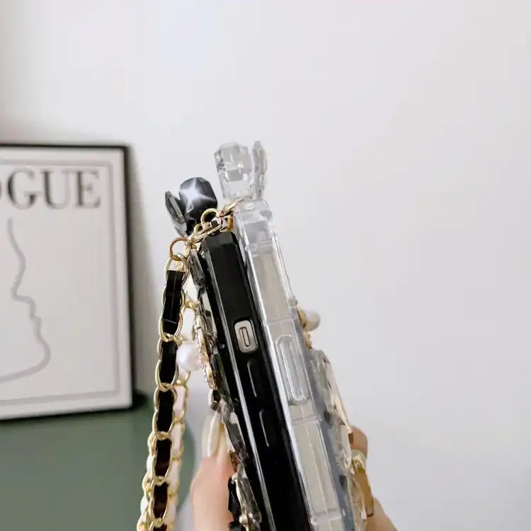 Crossbody Perfume Bottle Handmade Inlaid Diamond PC Phone Case