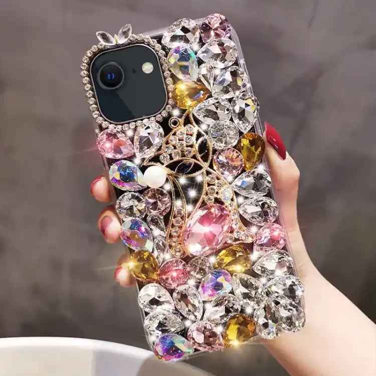 Handmade Bling Rhinestone Gemstone Fox PC Phone Case