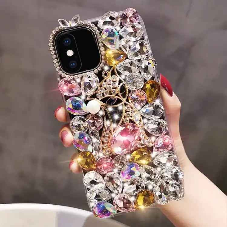Handmade Bling Rhinestone Gemstone Fox PC Phone Case
