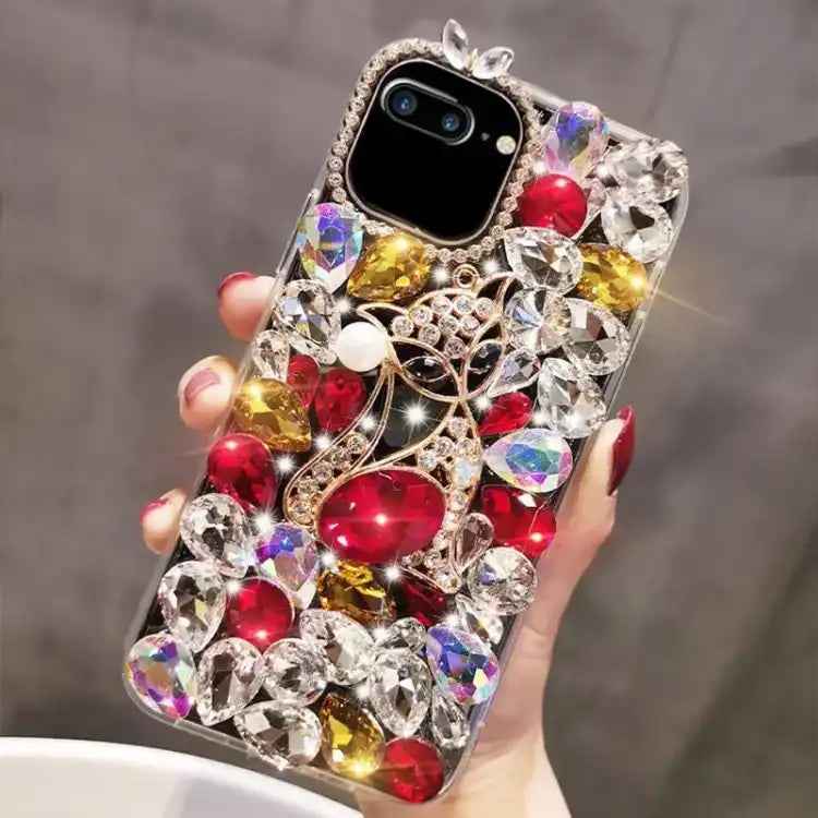 Handmade Bling Rhinestone Gemstone Fox PC Phone Case