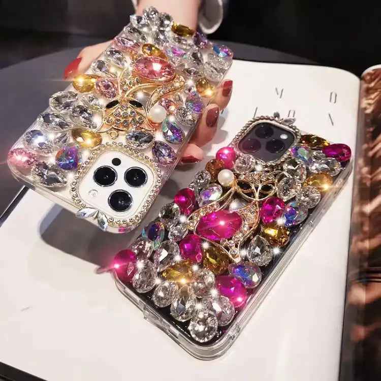 Handmade Bling Rhinestone Gemstone Fox PC Phone Case