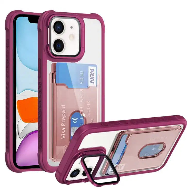 Card Bag Holder Acrylic Hybrid TPU Phone Case